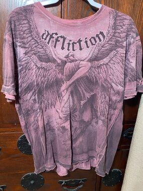 Affliction Distressed Rose Graphic Short-Sleeve Tee